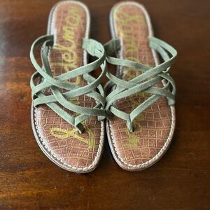 Sam Edelman Women's Georgette Flat Sandal, Moss Green